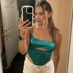 Emerald Green Women's Corset Style Top